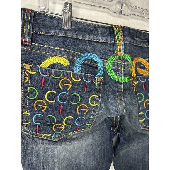 COOGI Multicolor Embroidered Logo Straight Leg Women’s Jeans Size 5/6 - Picture 6 of 12